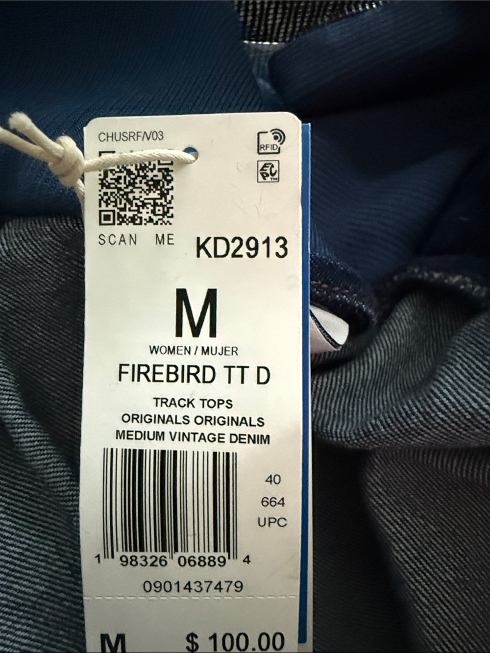 NWT adidas Originals Firebird Denim Track Jacket - Picture 7 of 10
